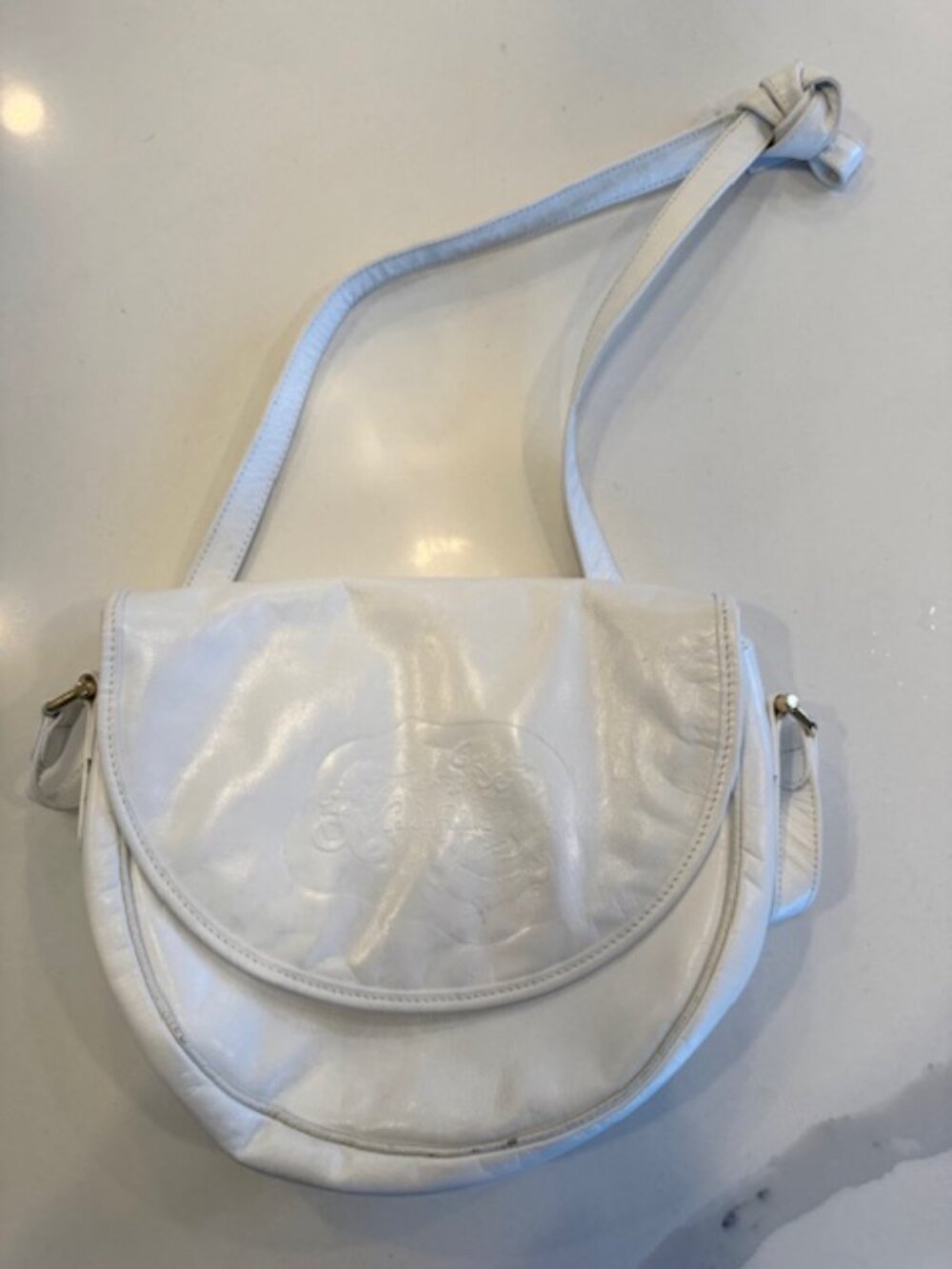Vintage Carlos Falchi White Crossbody purse
